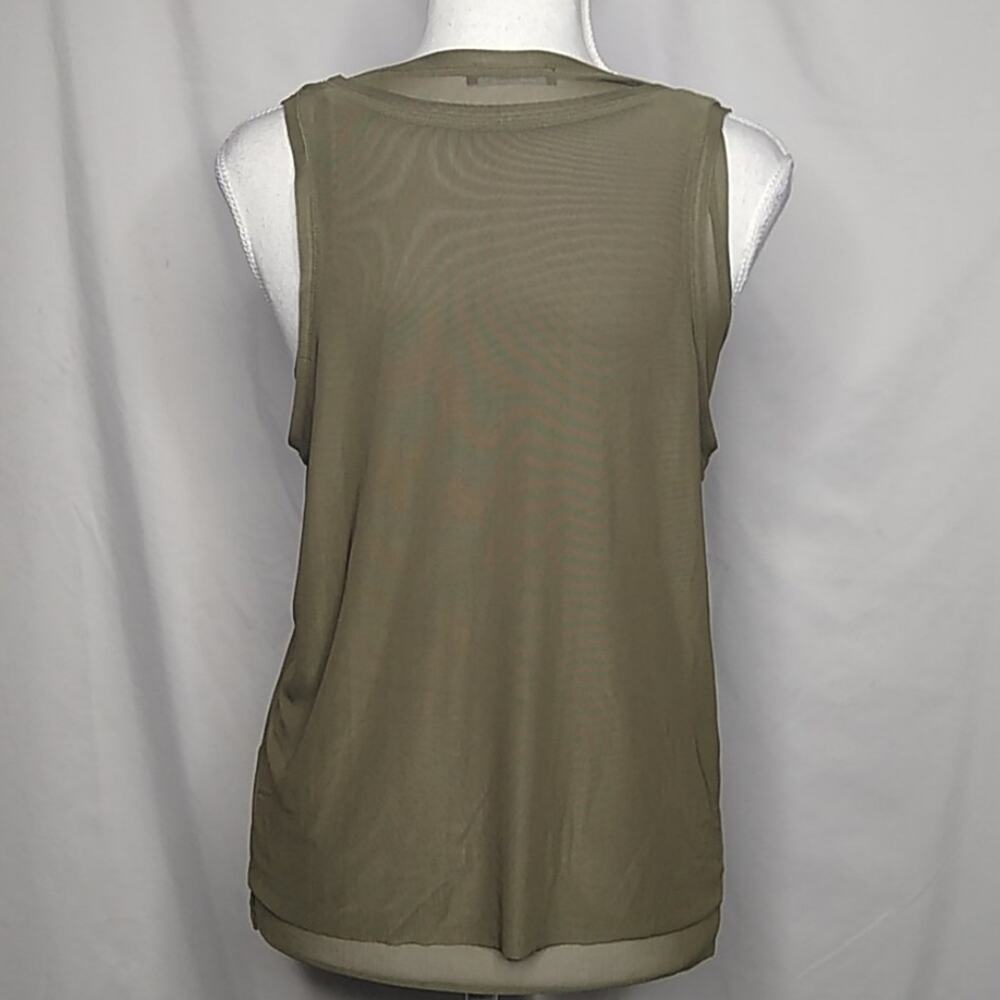 Reserved Women's Double Layer Mesh Tank Top Olive - Picture 4 of 7